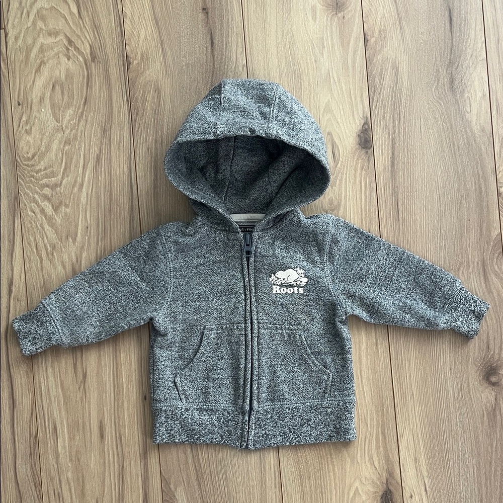 Roots Kids Charcoal Zip-Up Hoodie